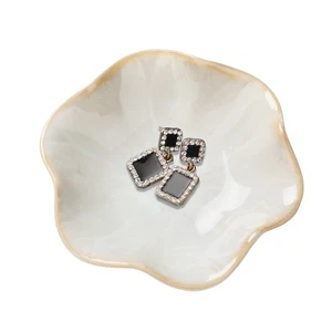 Plato de joyería de cerámica, bandeja de hojas, llavero, plato de anillo pequeño, plato, baratija... - Imagen 1 de 8