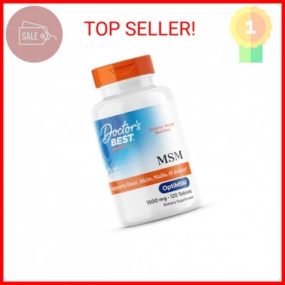Doctors Best MSM, apoya el cabello, la piel, las uñas y las articulaciones, sin OGM, sin gluten, Ve Foto 1 de 2