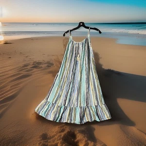 Staffelei Los Angeles Frühling Sommer Boho Kleid große Spaghettitränge - Bild 1 von 5