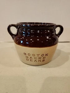 Crock Brown Boston Baked Beans Crock Jar Stoneware Crock Vintage. Great Cond. - Picture 1 of 4