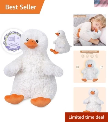 Cuddly 10-Inch Duck Plush Toy – Microwavable Heating Pad for Stress Relief - Image 1 of 4