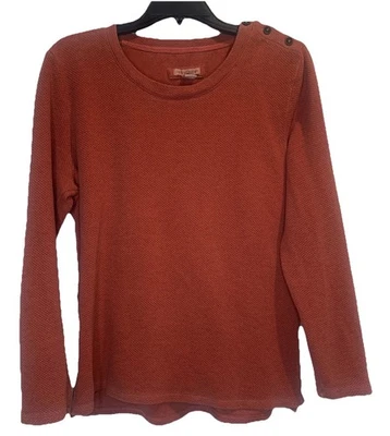 Camisa Top Carbon2Cobalto Mujer Naranja Salmón Tejido Gofre Manga Larga Algodón Talla M Foto 1 de 4