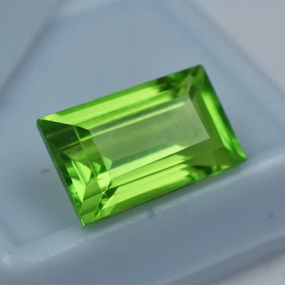 Piedras preciosas sueltas naturales de 10,05 quilates peridoto verde corte baguette calidad CERTIFICADO Foto 1 de 4