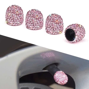 Valve Cap Cap Clay + Rhinestone Dust-Proof Pink Sealing Tire Brand New - Picture 1 of 6