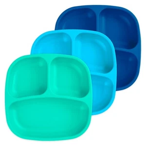 Toddler Plates with Dividers - Deep-Walled 3 Compartments Divided Plates for ... - Picture 1 of 9