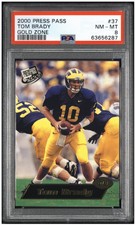 Tom Brady 2000 Press Pass Gold Zone #37 Near Mint-Mint PSA 8