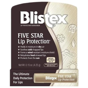 Blistex Five Star Lip Protection Balm – Wind & Water-Resistant, 0.15 Ounce