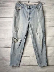 Pantalones de mezclilla vintage Levi's 551 para mujer talla 16 M pierna cónica calce relajado hechos en EE. UU. DEFECTUOSOS - Imagen 1 de 8