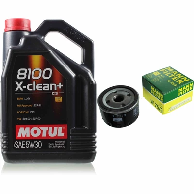 MOTUL 5 L 5W-30 MOTOR-ÖL+MANN-FILTER für Nissan Tiida Schrägheck C11 1.5 dCi - Bild 1 von 4