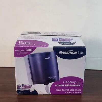 Marathon Centerpull Paper Towel Dispenser Smoke 9.15” W x 11.5” D x 8.6” H - Image 1 of 4