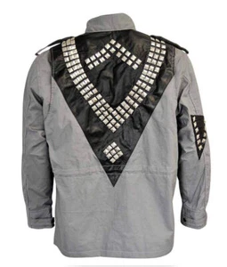M-65 FIELD TERMINATOR GRAY COTTON PUNK STUDDED MEN'S JACKET - ALL SIZES - Picture 1 of 4