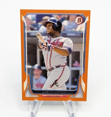 Justin Upton 2014 Bowman Baseball #167 Orange Parallel SP #d/250 Braves - Image 1 of 2