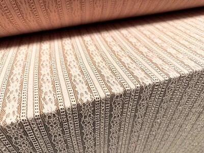Stretch Spandex Lace Fabric, Per Metre - Pointelle Stripe Pattern - Light Pink - Image 1 of 3