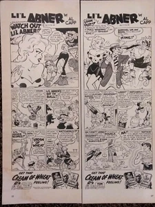 Vintage Cream of Wheat print ad.  Li'l Abner by Al Capp.  Originals lot of 2 - Picture 1 of 3