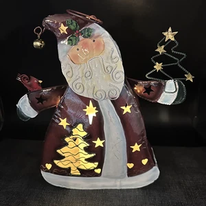 Figura de Papá Noel Candelabro de Navidad Metal Luz de Té Kohl's 10" Cardenal - Imagen 1 de 13
