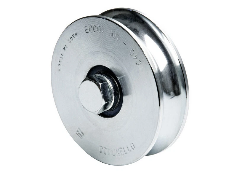 RUOTA PER CANCELLO SCORREVOLE CON PERNO GOLA "U" CON DOPPIO CUSCINETTO VARIE MIS - Immagine 1 di 1