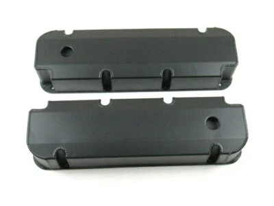 BBF Ford 429-460 Fabricated Aluminum Valve Covers W/ Hole Black E41363BC - Image 1 of 4