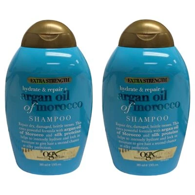 2 x Champú de aceite de argán OGX Extra Strength 13 OZ cada uno Foto 1 de 2