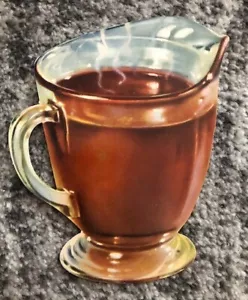 Poster gelato insegna vintage cena anni 50 cioccolata calda in brocca di vetro NOS - Foto 1 di 4