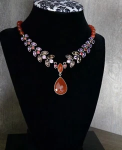NICKY BUTLER RAJ LIMITED EDITION 925 Sterling Silver Designer Necklace Carnelian - Picture 1 of 23