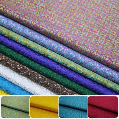 Satin Brocade Jacquard Fabric 75*50cm Mongolia Costume DIY Dressmaking Craft - Image 1 of 4