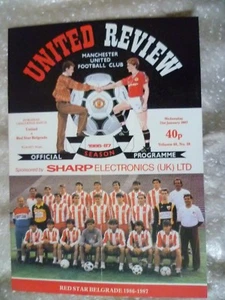 MANCHESTER UNITED v RED STAR BELGRADE 21st Jan. 1987 European Challenge Match - Picture 1 of 2