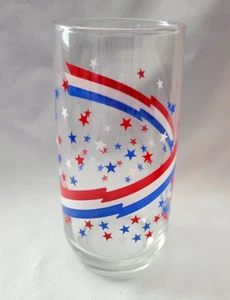 SET OF 6 VTG LIBBEY PATRIOTIC RED WHITE BLUE STARS STRIPES GLASS TUMBLERS 16 OZ - Picture 1 of 4