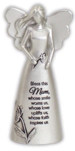 Bless This Mom Angel Figurine, 5" tall, CA Gift, Metal, NIB - Picture 1 of 1