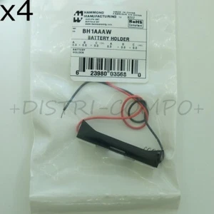 1x AAA Kunststoff Draht Batterie Halter BH1AAAW Hammond (4er Set) - Bild 1 von 1