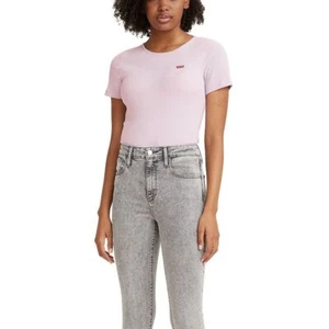 Levi's Women's Large Misty Purple Honey Ribbed Logo T-Shirt Top - Picture 1 of 1