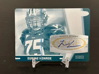 2009 Sage Hit Eugene Monroe 1/1 Printing Plate Auto Cyan A3 One-of-One Rare! - Image 1 of 3