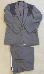 Circle S Herren Western Cowboy Anzug - Sakko Gr. 42R & Hose 38W x 30L Grautöne - Bild 1 von 24