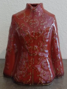 Vintage Traditional Asian Jacket Shaped Ceramic Vase 8.2" Tall - Picture 1 of 12