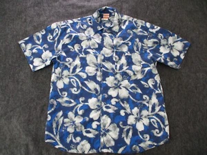 Vintage No Fear Shirt Mens Medium Digital Camo Blue Short Sleeve USA Hibiscus - Picture 1 of 11