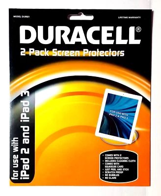 Duracell 2-Pack Screen Protectors (Model DU9921) for Apple iPad 2 & iPad 3 - Image 1 of 2