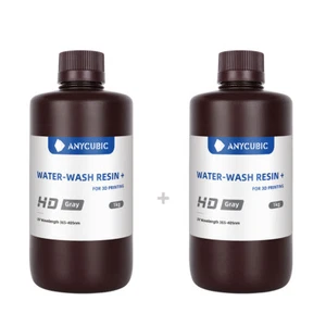 2KG ANYCUBIC Water HD Gris Résine Lavable à l'eau 2 pour LCD UV Résine Imprimante 3D - Photo 1/9