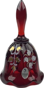 Fenton Glass Glass Ruby Red Designer Collection Bell Daisies 1999 Limited Signed - Picture 1 of 11
