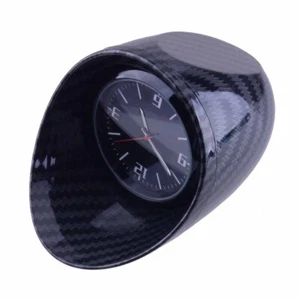 Carbon Fiber Style Home Office Table Car Truck Interior Dashboard Round Clock zw - Picture 1 of 6