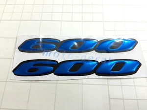 Raised 3D Chrome Blue Decal For GSXR GSX-R 600 Emblem Tank Fairing Sticker Bling - Picture 1 of 3