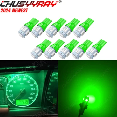 10X Green T10 194 Car led Dashboard Instrument Interior Light Accessories - Bild 1 von 4