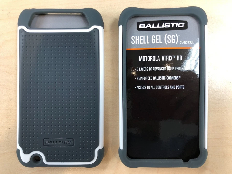 Ballistic Shell Gel For Motorola Atrix HD SG0931-M181-AC Gray/White NEW Foto 1 de 4