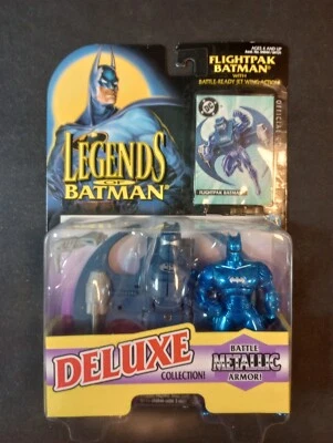 Figura de acción Flightpak Deluxe metálica 1995 Legends Batman tarjeta sellada T148 Foto 1 de 2