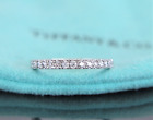 $3150 Tiffany & Co. Novo Platinum Diamond 2.2mm Half Circle Wedding Band Ring