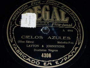JAZZ 78 rpm RECORD Regal LAYTON & JOHNSTONE Fox SPANISH - Picture 1 of 1