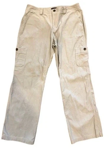 Calça de veludo feminina tamanho 14 bege Dockers Cargo 100% algodão - Imagem 1 de 1
