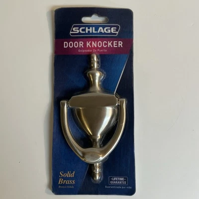 NUEVO Llamador de puerta Schlage - Latón macizo - Modelo SC2-3125-619 níquel satinado Foto 1 de 4