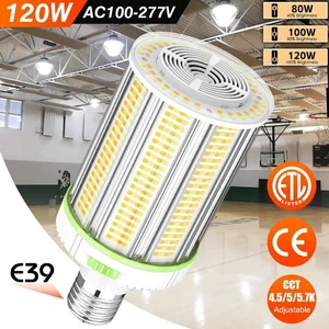 120W LED Corn Area Lights Fixture Warehouse Garage Gym Shop Light  4.5/5/5.7K UL - Picture 1 of 15