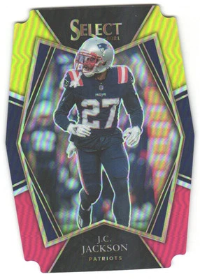 2021 Panini Select J.C. Jackson #124 Red and Yellow Prizm Die Cut - Image 1 of 2
