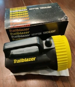 NOS Krypton Torchlight Trailblazer Flashlight Black Yellow Made In Hong Kong - Picture 1 of 7