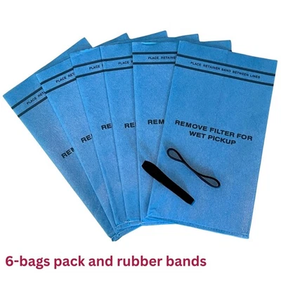 6 bolsas de filtro seco húmedo para taller de aspiradora de 2,5-5 galones ShopVac Stinger Craftsman Foto 1 de 4